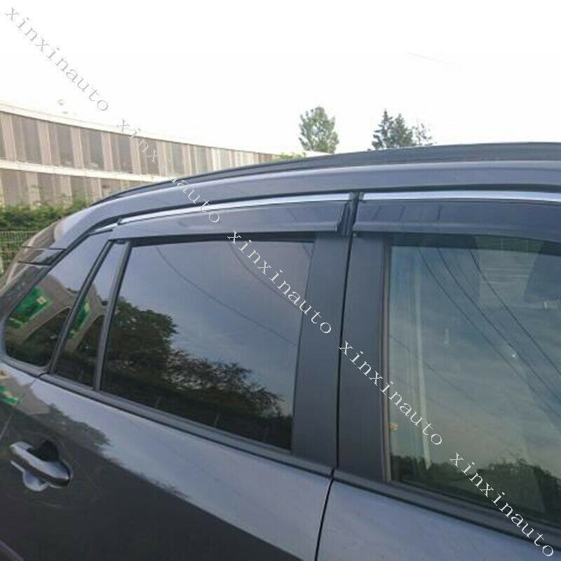 4X Smoke Window Visor Vent Shades Sun Rain Guard Cover for Toyota RAV4 2019-2022