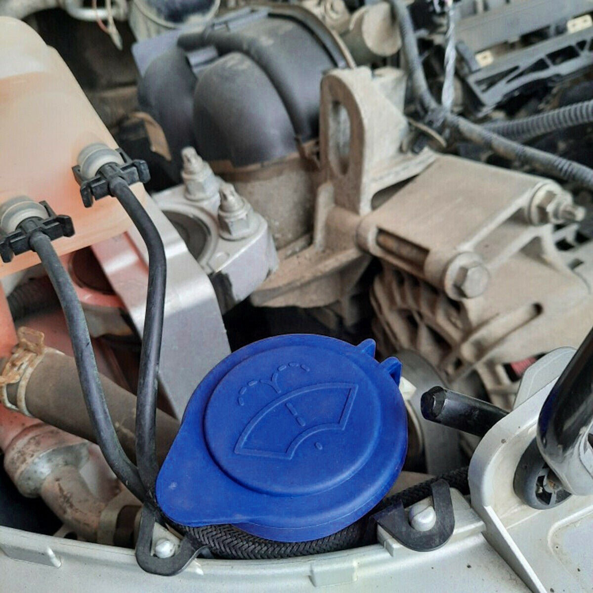 Spare Reservoir Bottle Cap Washer Windshield Wiper 2011-2015 ABS Blue Car Fluid