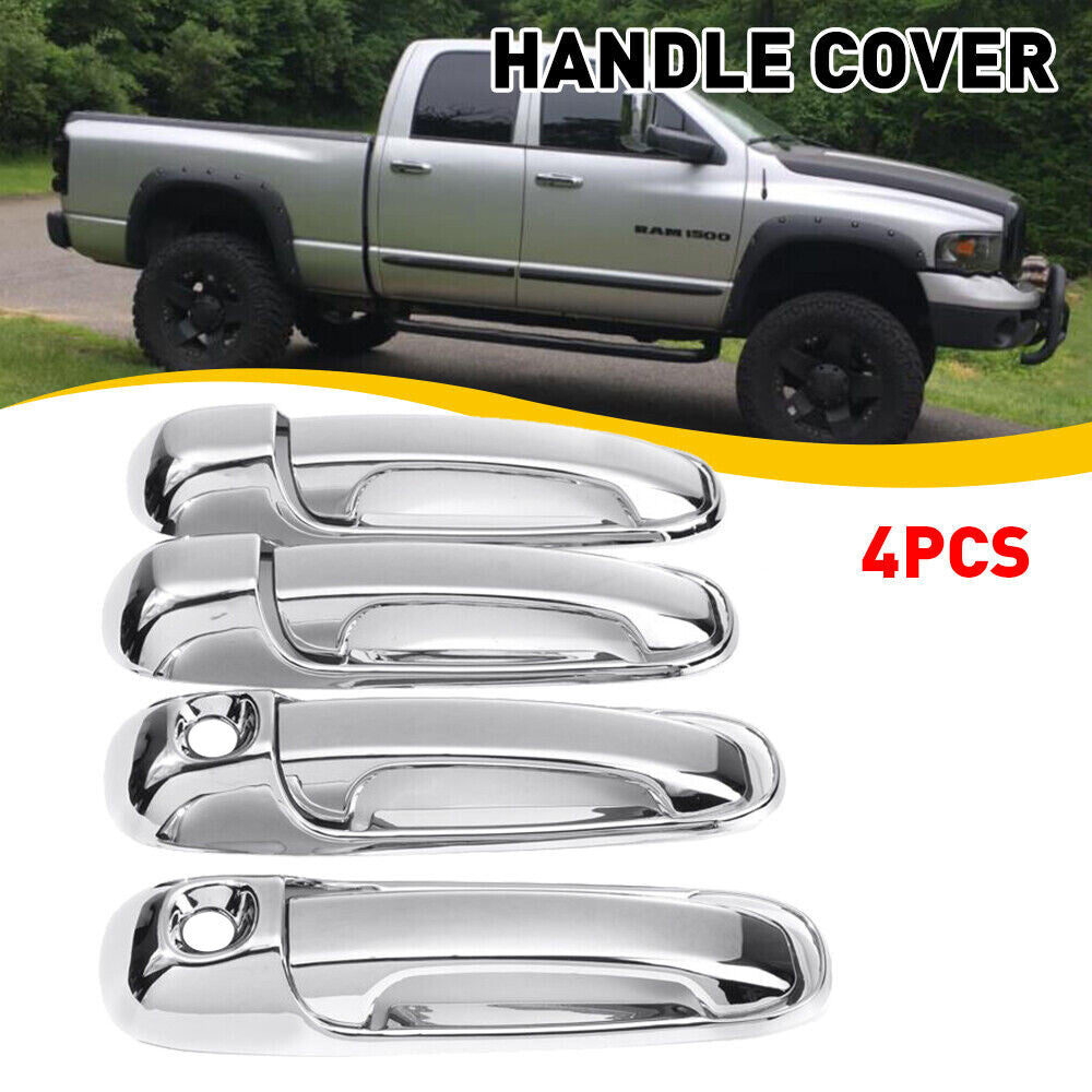 4-Door Chrome Door Handle COVERS W/2 Keyholes For 2002-2008 for DODGE for RAM 1500 2500