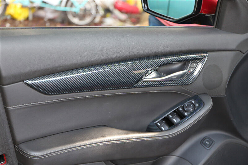 for Cadillac CT5 2020-24 ABS Carbon Fiber Inner Door Handle Cover Decor Trim 1P