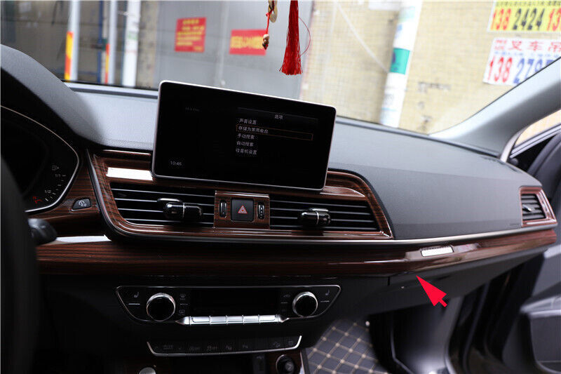 Fit for Audi Q5 18-2024 Peach Wood Grain Inner Console Instrument Strip Trim 2P