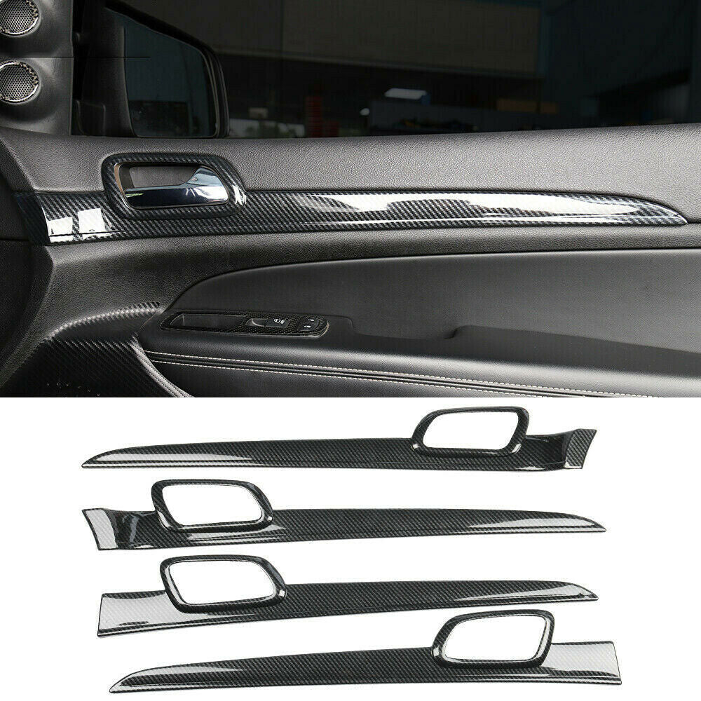 4P Carbon Fiber Inner Door Handle Panel Strip for Jeep Grand Cherokee 2011-2020