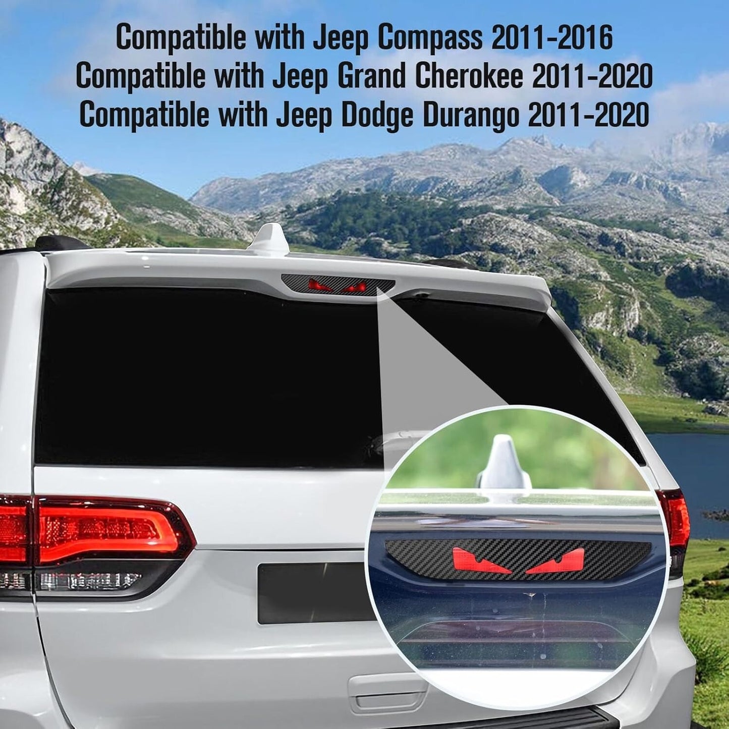 High Brake Light Sticker Trim for Jeep Grand Cherokee/Durango 11-20 Compass11-16