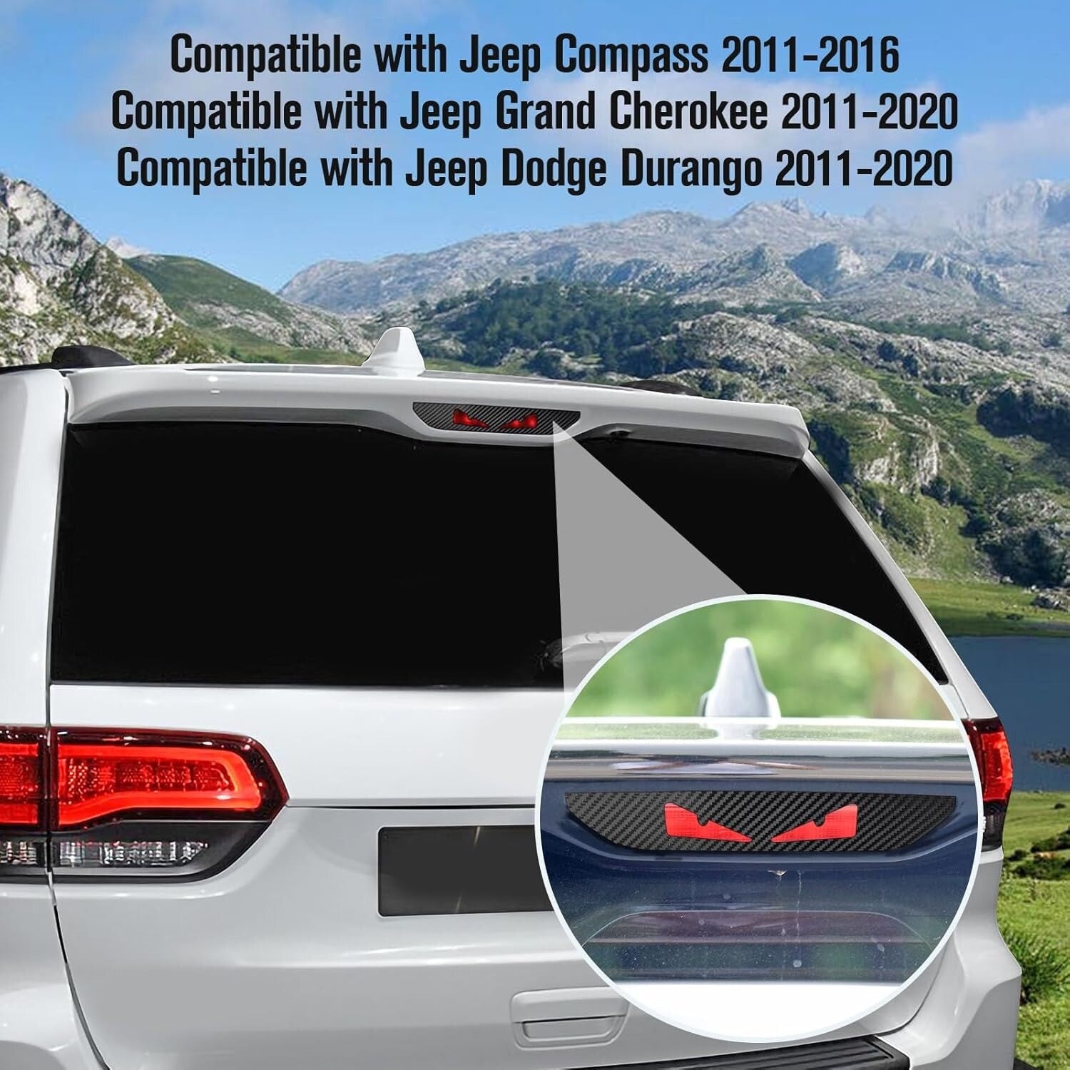 High Brake Light Sticker Trim for Jeep Grand Cherokee/Durango 11-20 Compass11-16