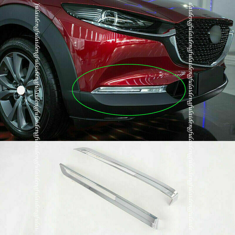 for Mazda CX-30 2020-2022 Chrome Style Front Fog Light Lamp Cover Trims Garnish