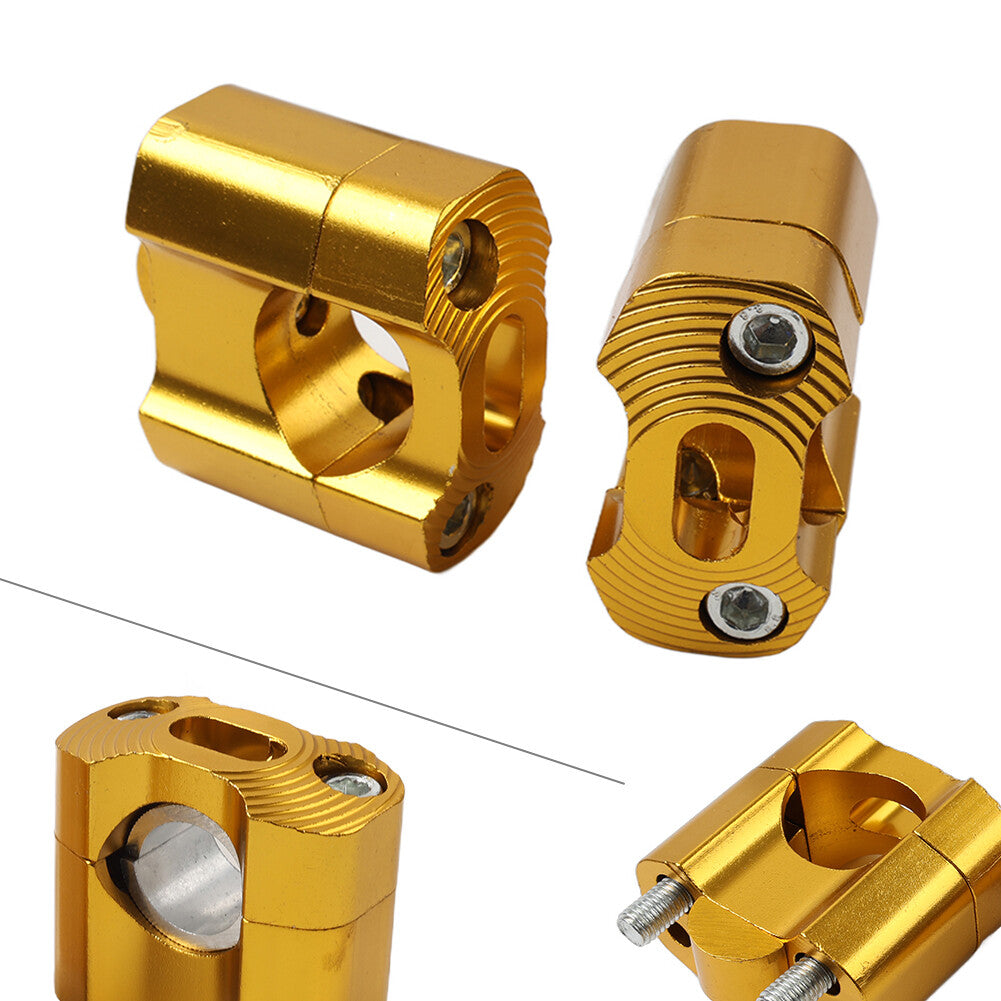 Gold HandleBar Fat Bar Mount Clamps Risers Adaptor 7/8 to 11/8 Dirt Pit Bike ATV