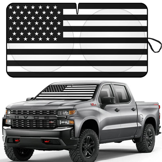 for Chevy Silverado Accessories Car Windshield Sun Shade US Flag Cover Visor