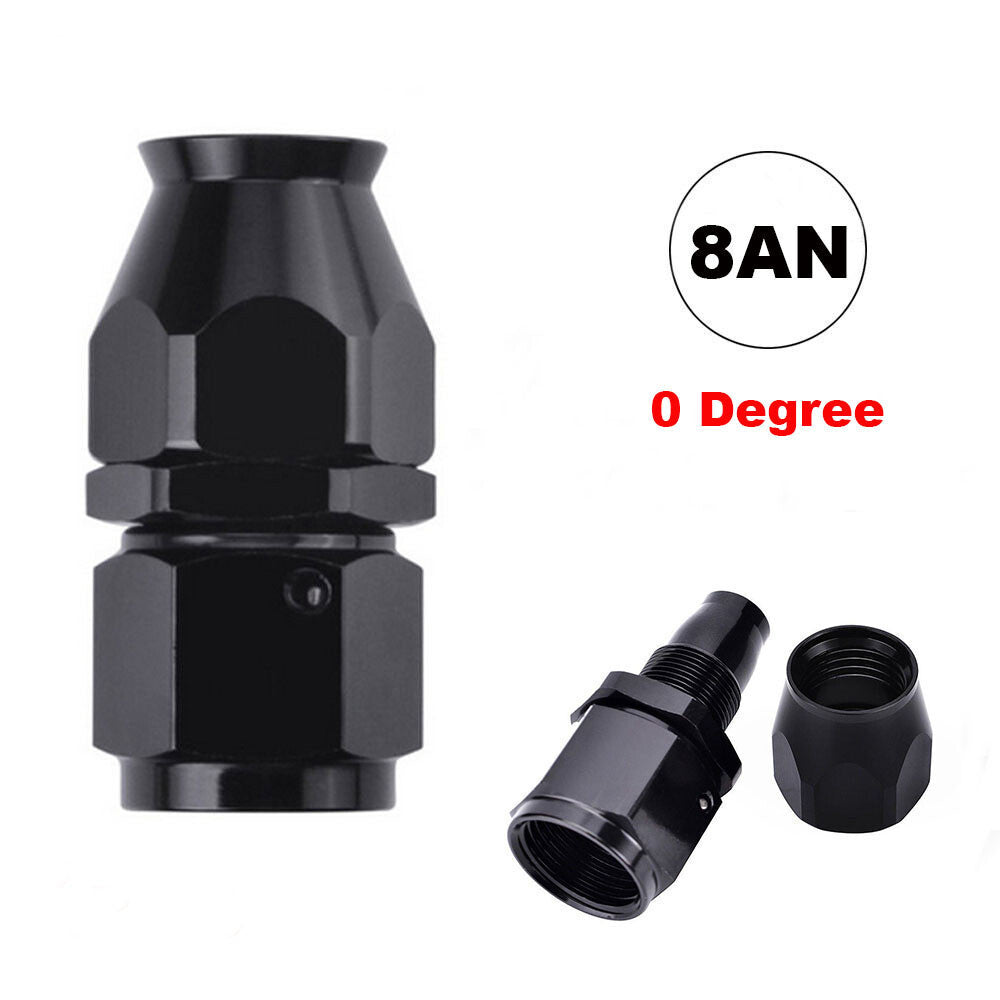 8AN 0 Degree Straight Fuel Oil Air Gas Line Hose End Adaptor Connector fit for Ford