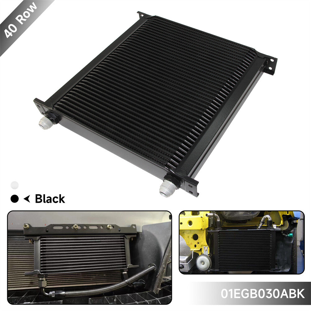 40 Row AN10 Universal Aluminum Engine Transmission 248MM 7/8-14 UNF Oil Cooler