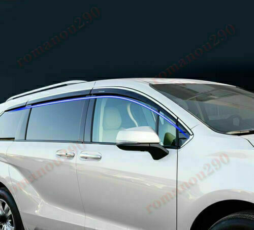 for Toyota for Sienna 2021-24 Window Visor Vent Shades Sun Rain Guard W/Chrome Trim