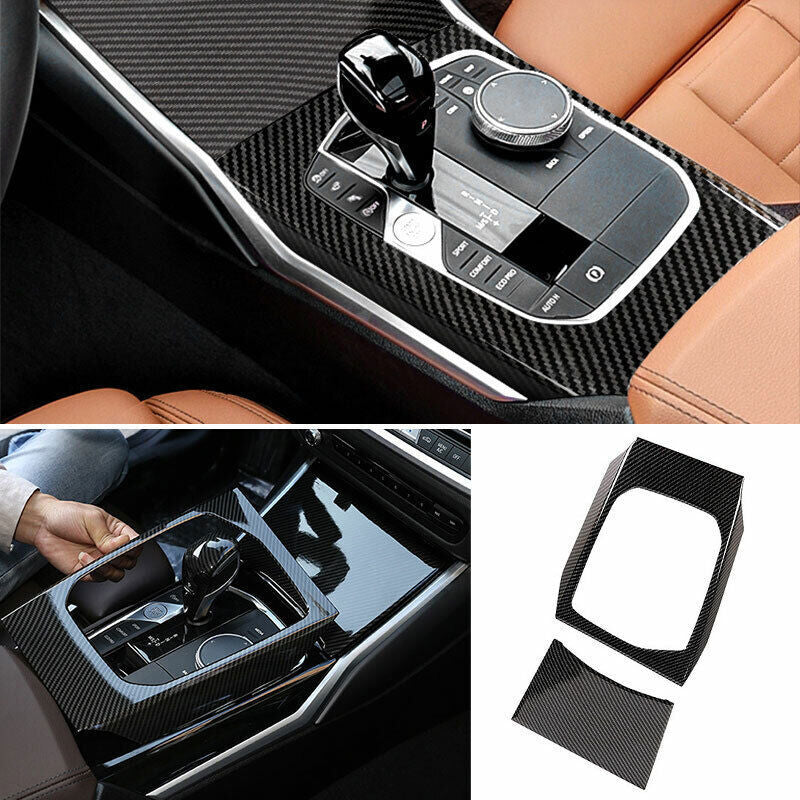 for BMW 3-Series G20 19-23 Carbon Fiber Central Console Gear Shift Frame Trim 2P