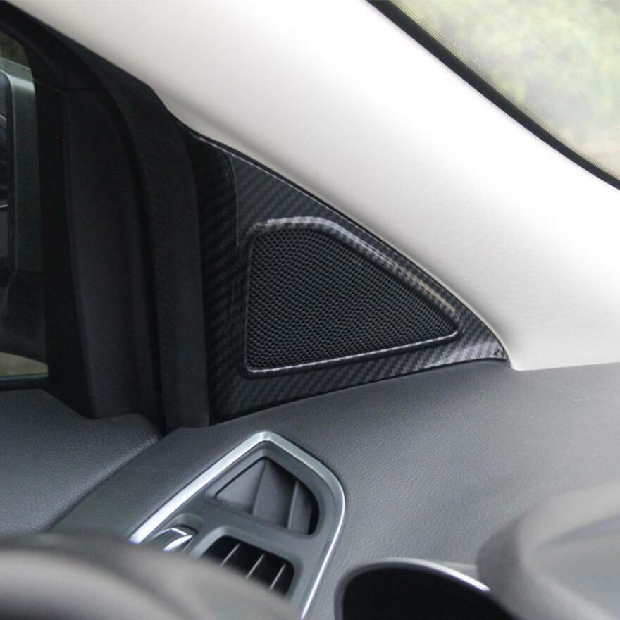 for Ford Escape Kuga 2013-2019 Carbon ABS Front Door Stereo Speaker Cover Trims