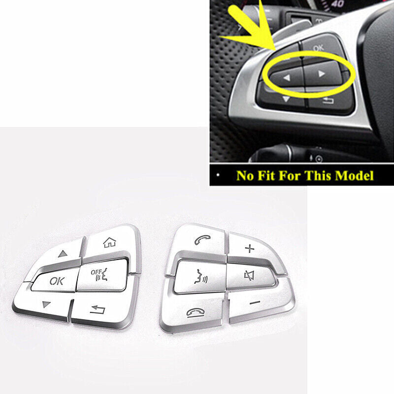 for Mercedes-Benz GLC C Class W205 2015-2018 Steering Wheel Button Silver Trim