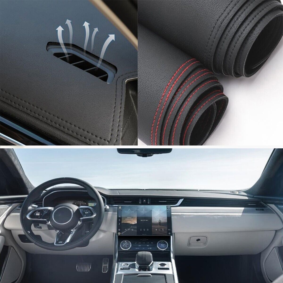 PU leather Dashboard Dash Mat Non-slip DashMat Shade Pad for Jaguar XF 2021-2024