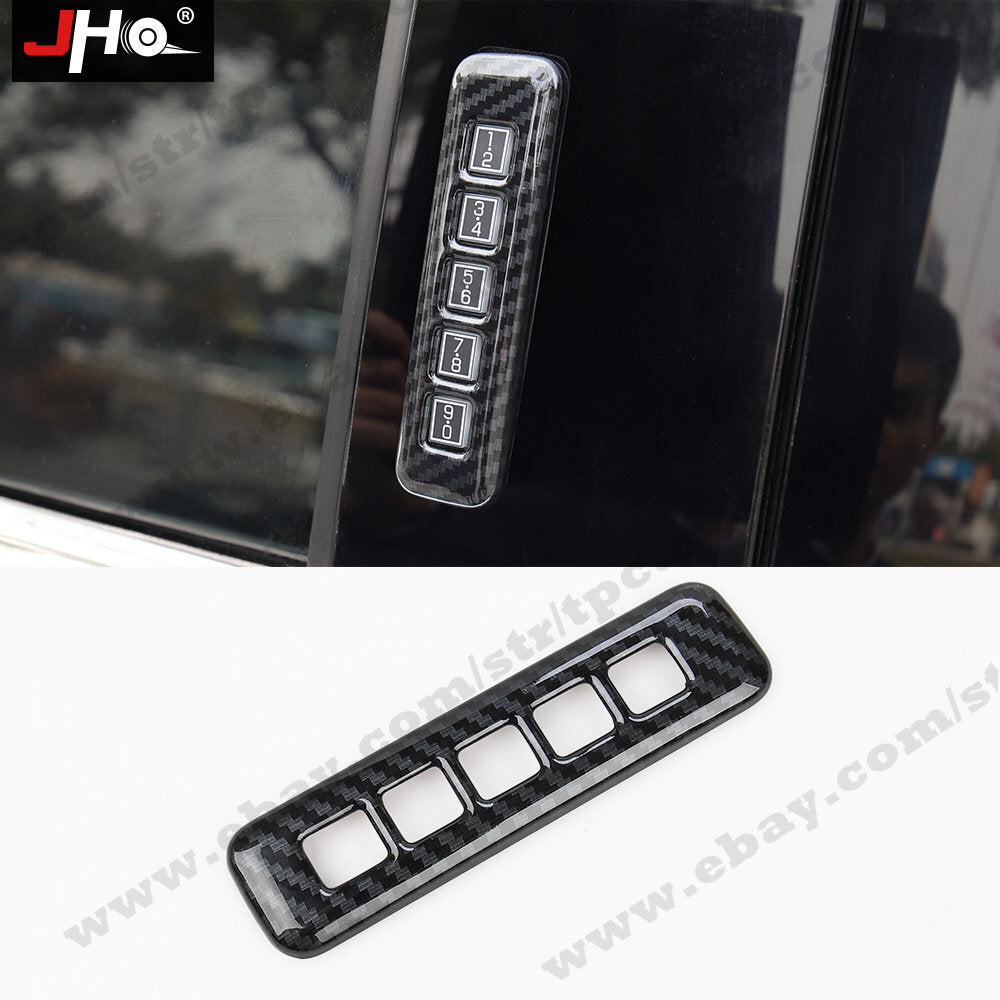 Car Door Lock Password Panel Cover Trim Carbon Fiber Black for Ford F150 2017+