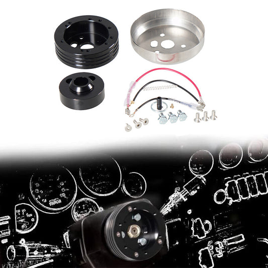 SlBlk Steering Wheel Polishe Hub Adapter 56 Hole Flaming River Ididit GM for Chevy