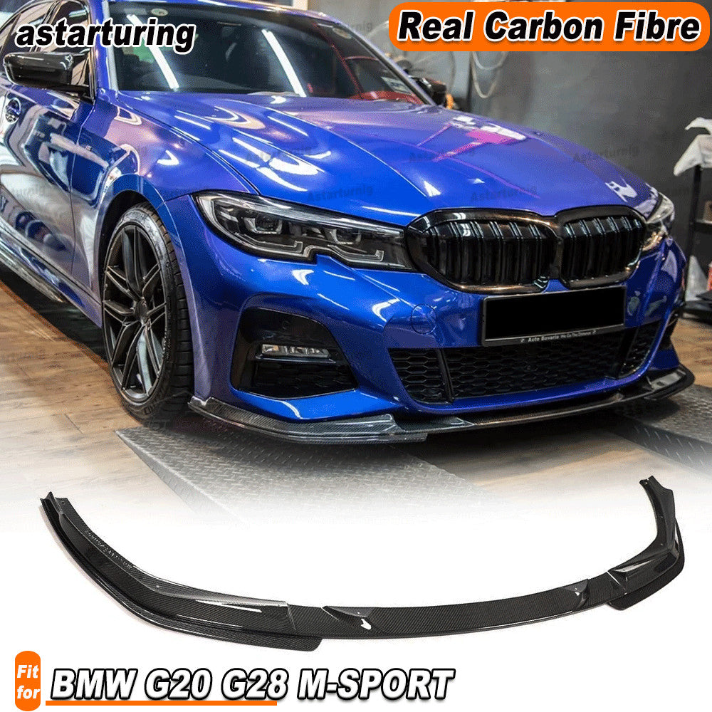Real Carbon Front Bumper Lip Spoiler for BMW 3 Series G20 G28 M-SPORT M340i 2020