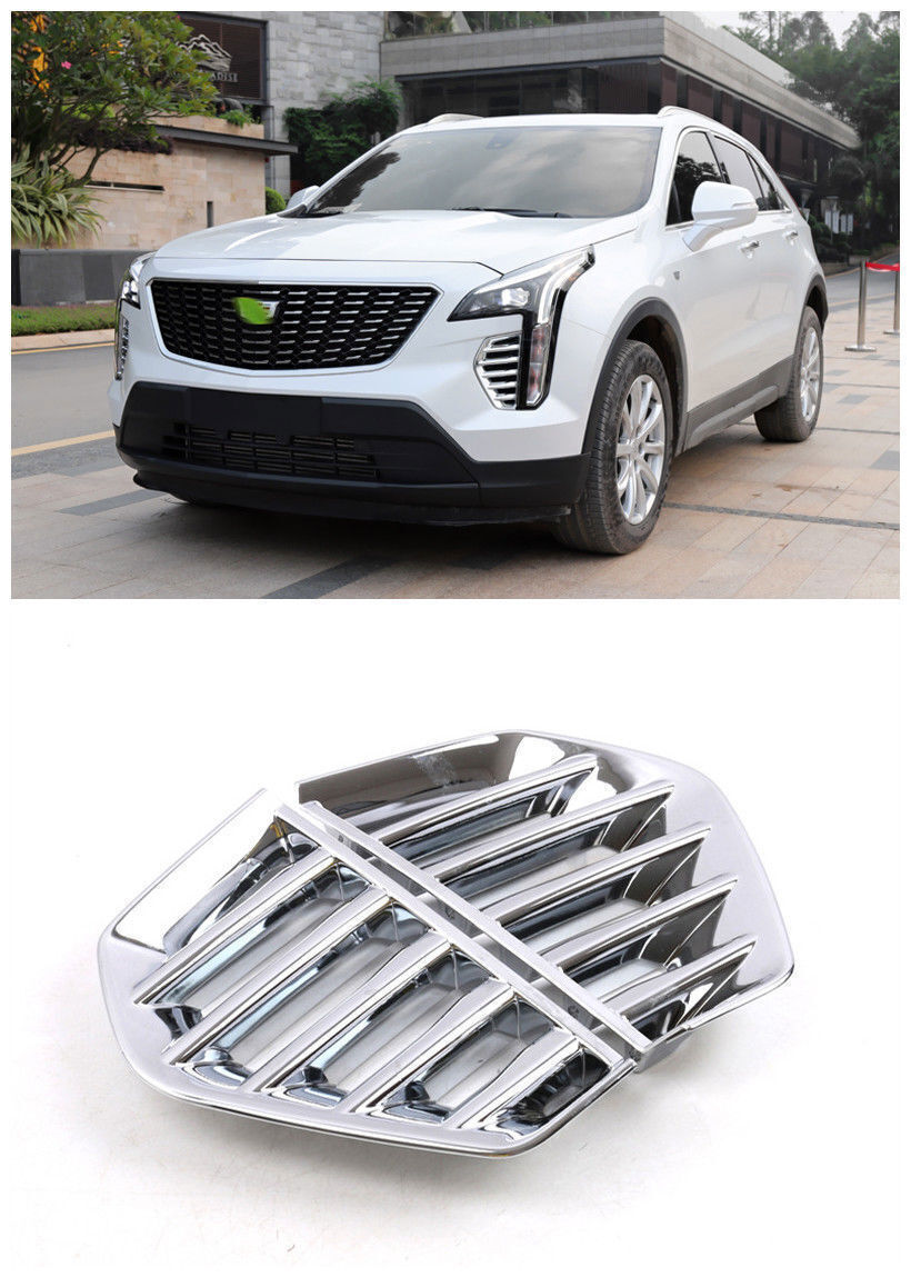 for Cadillac XT4 2019-23 Chrome Front Bumper Fog Light Lamp Grille Cover Trim 2P