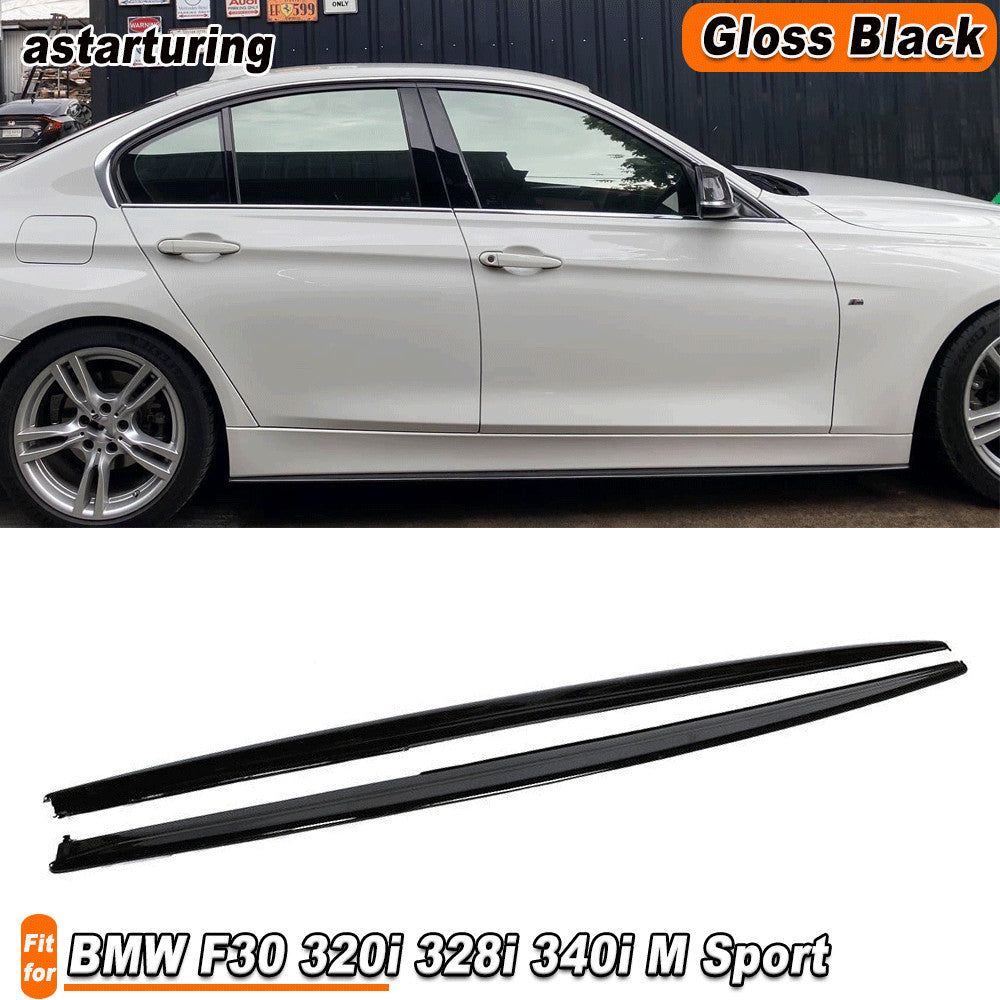 for BMW F30 320i 328i 340i M Sport 2012-18 Glossy Black Side Skirt Extension Lip