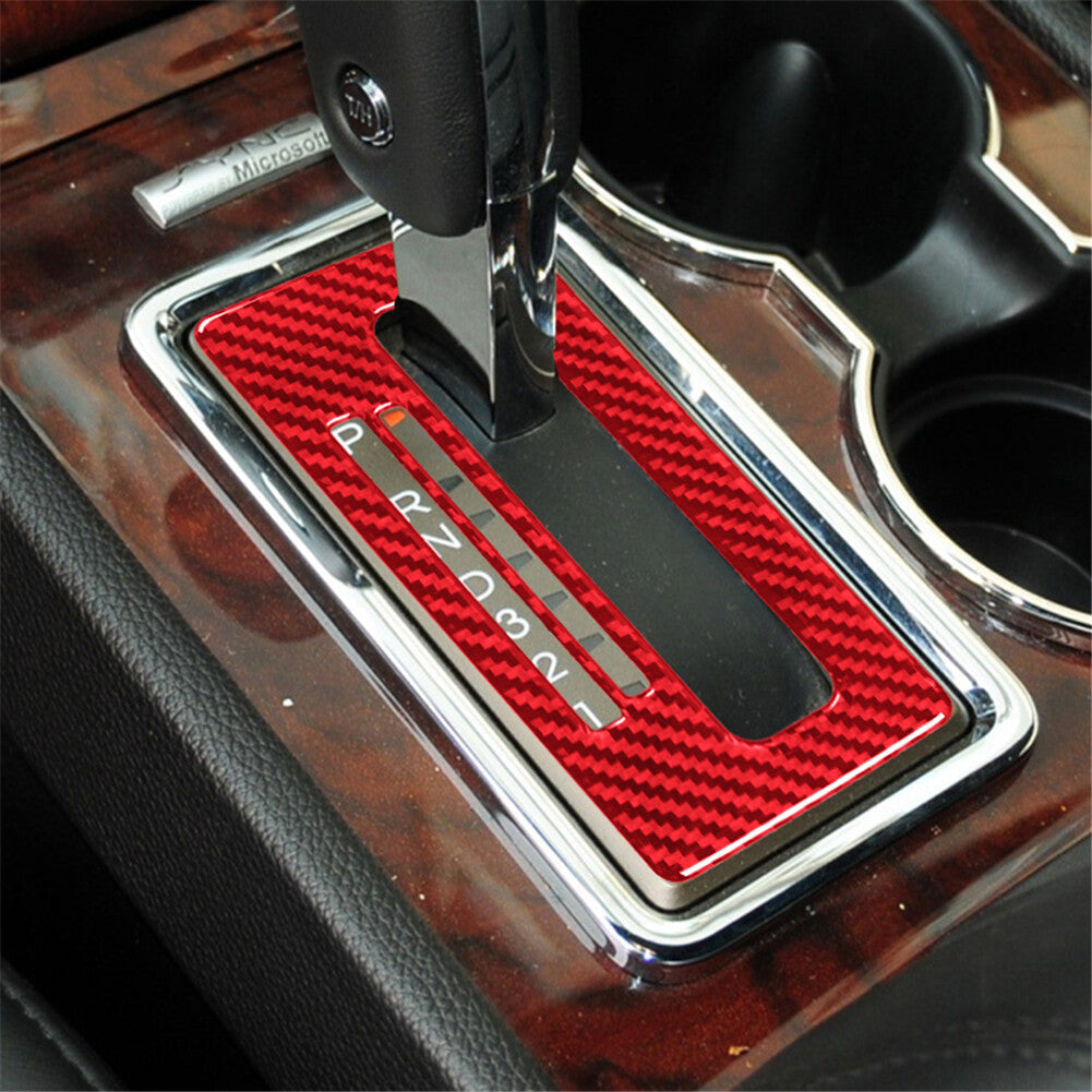 Red Carbon Fiber Gear Shift Console Trim Cover for Lincoln for Navigator 2007-2014