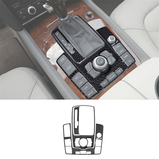 3Pcs Carbon Fiber Interior Gear Shift Panel Cover Trim for Audi Q7 2007-2015