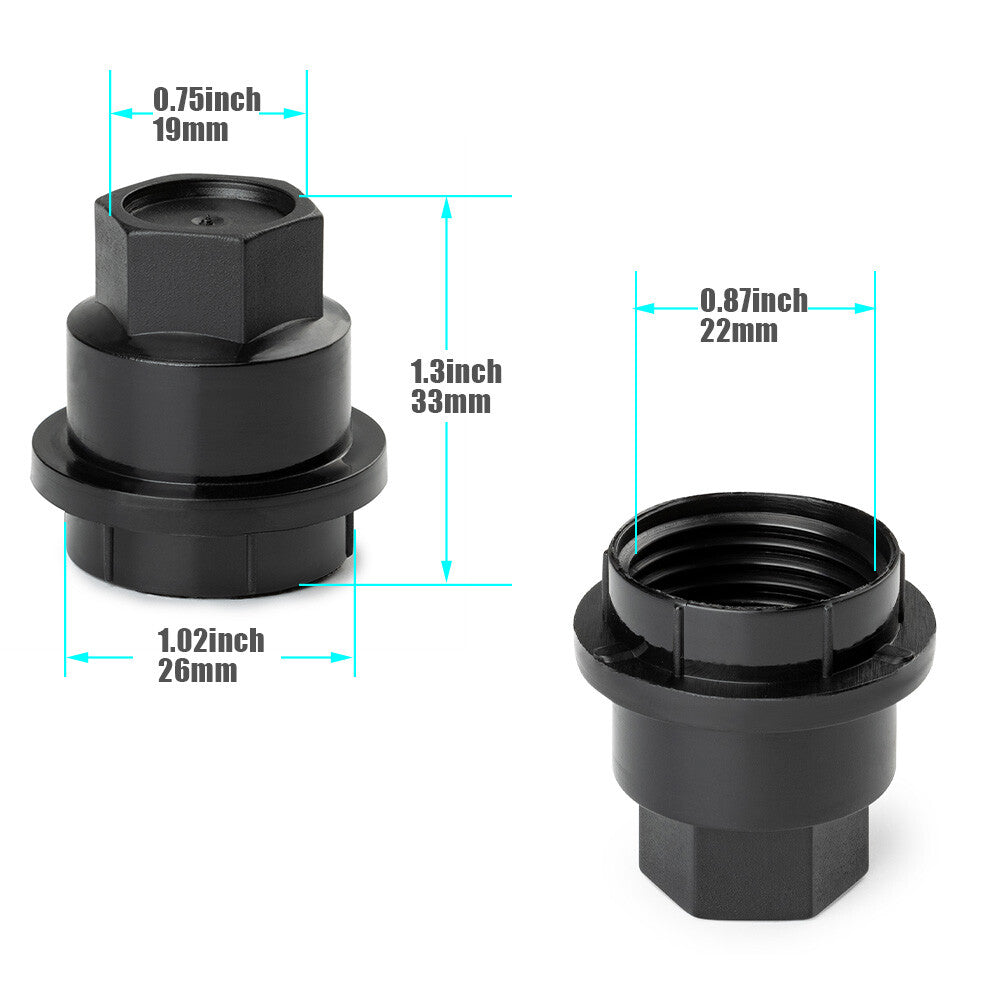 5PCS Black Lug Nut Cover Cap for Chevrolet S10 Blazer for GMC Jimmy Sonoma 15661036