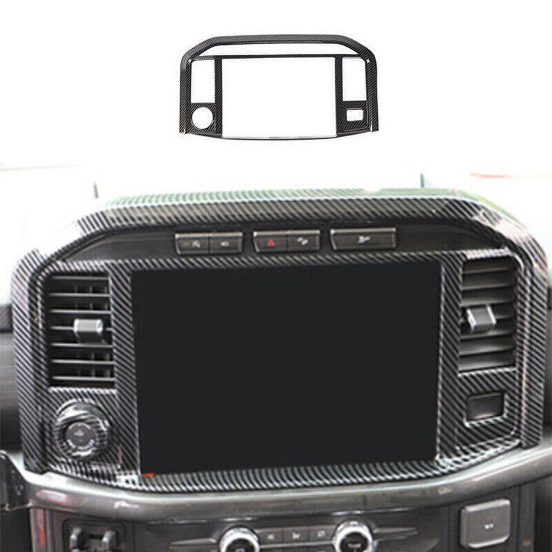 for Ford F150 2021-23 Carbon Fiber GPS Navigation Screen Panel Decor Cover Trim