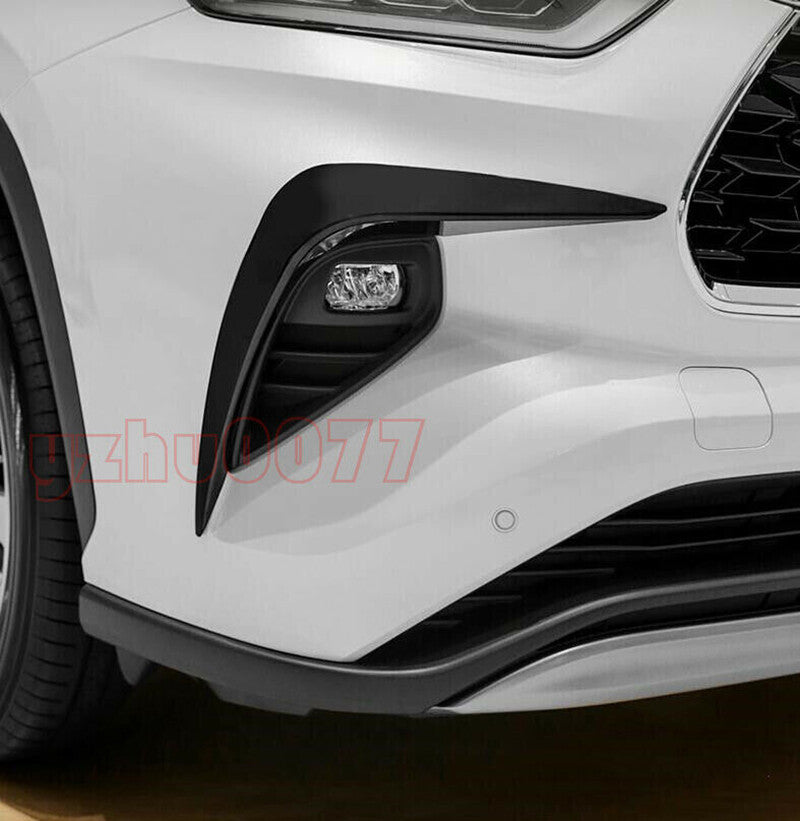for Toyota Highlander 2020-2023 Glossy Black Front Fog Lights Eyebrow Wind Knife