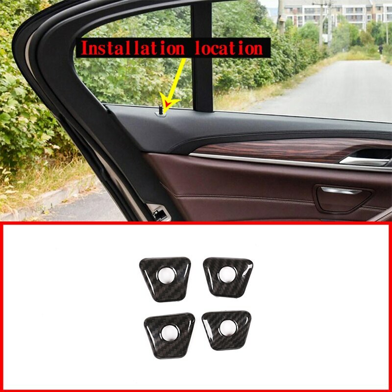 4-Piece Carbon Fiber Style Door Lock Cover Trim for BMW 5 Series G30 2017-2021
