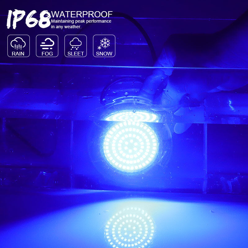 2x 90 LED Blue Underwater Pontoon Marine/Boat Transom Light IP68 Stainless Steel