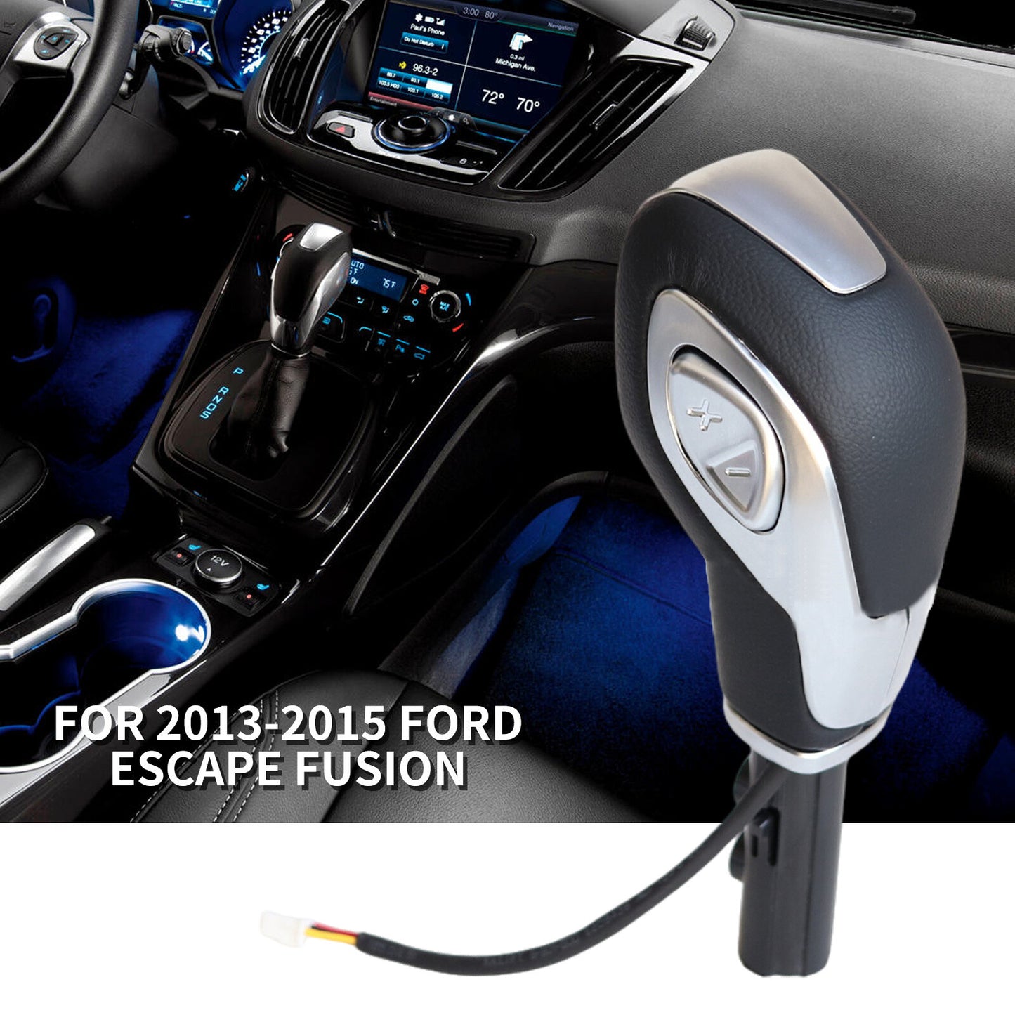 Gear Shift Knob Shifter Lever Fit 13-15 for Ford Escape Fusion Auto Transmission AT