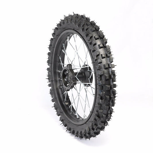 12mm 14-inch front wheel with 60/100-14 tire and rim suitable for Taodao SSR 125cc/110cc pit cross-country bike.