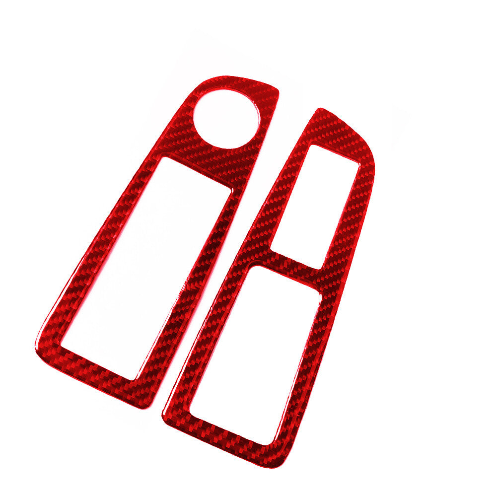 Red Carbon Fiber Front Window Lift Panel Cover Trim for Chrysler 300 2005-2007