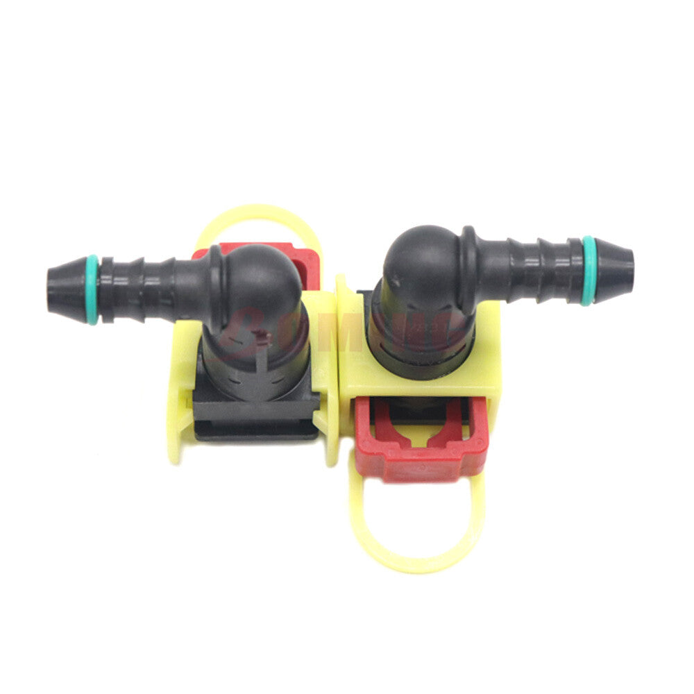 9.49 mm ID6 90¡ã 2-Piece Automotive Fuel Line Hose Fitting Quick Release Connector - new