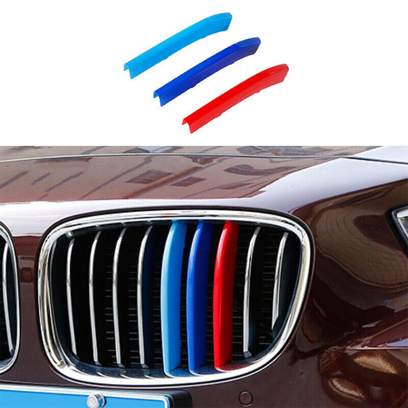 for BMW 5 Series 2013-2017 3-Color Car Front Center Mesh Grille Grill Strip Trim