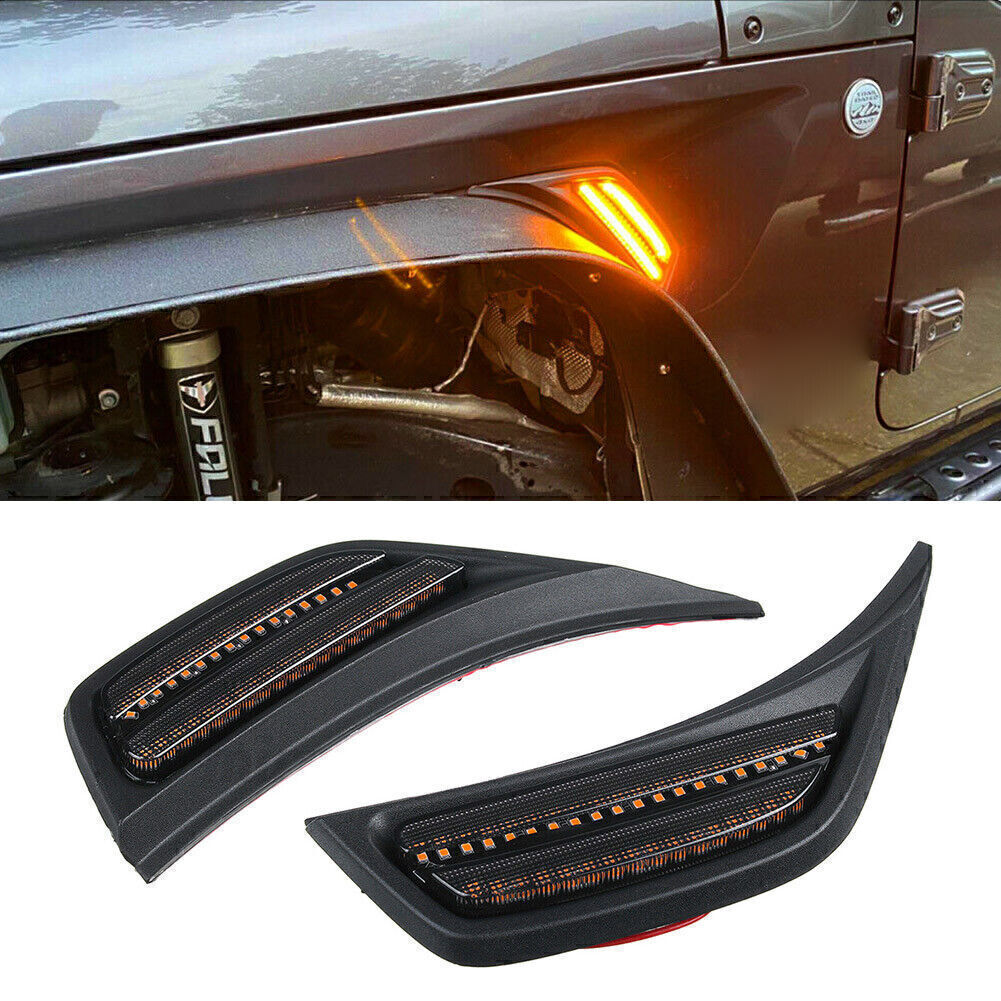 Front LED Fender Side Marker Light Turn Signal Lamp Fit for Jeep for wrangler JL 2018-20