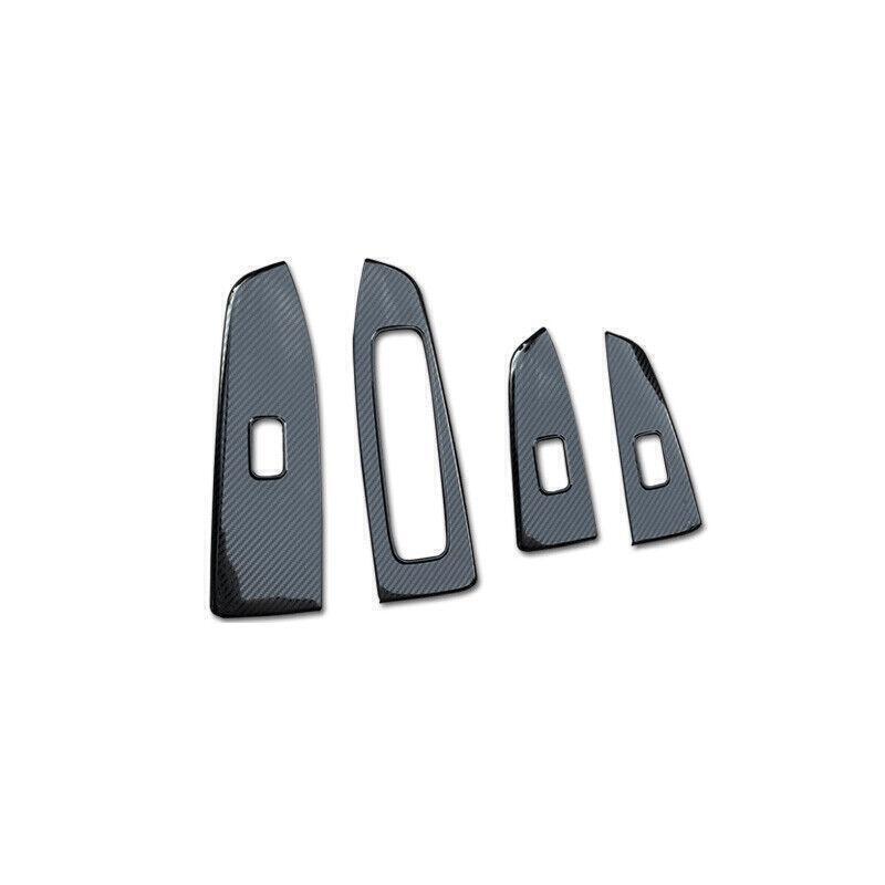 Carbon Fiber Steel Window Lift Panel Switch Cover Trim for Kia Forte K3 2019~22