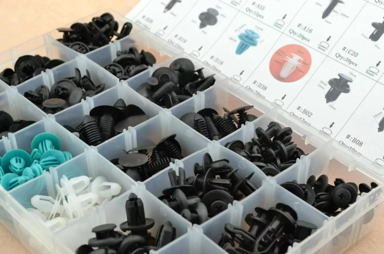 299 Pcs 18 Sizes Body Push Retainer Pin Rivet Trim Clip Assortments Kit