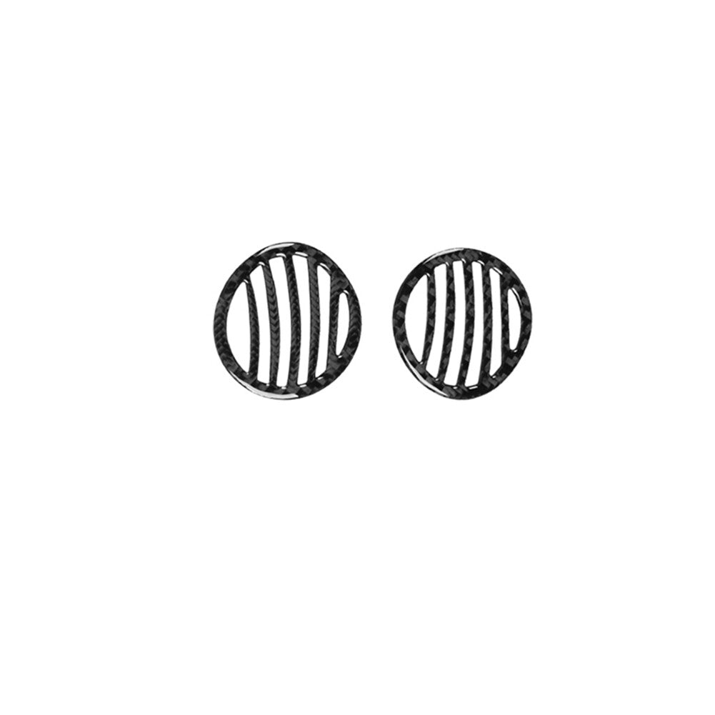 2Pcs Carbon Fiber Interior Dashboard Air Vent Cover Trim For 2012-2015 for Fiat 500
