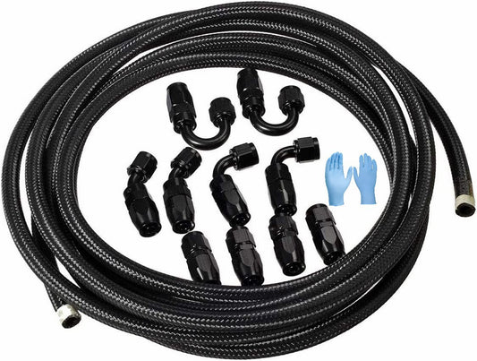 10AN Fuel Hose Kit 20ft Nylon T304 Braided 5/8 inch CPE Fuel Hose 10AN Accessories