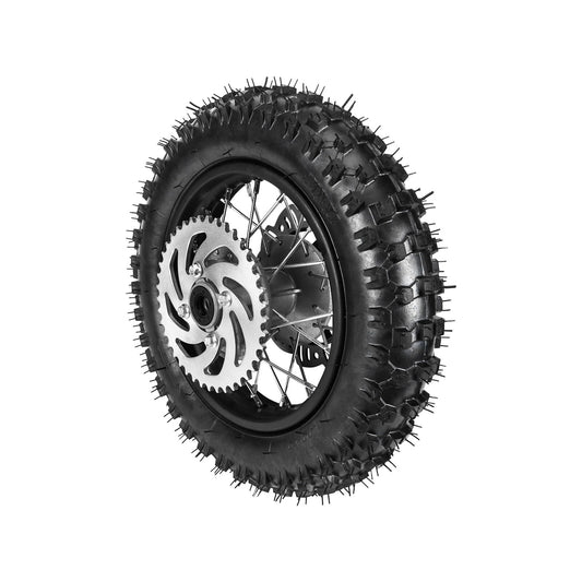 10-inch rear wheel, 3.00-10 tire, rim, sprocket, dirt pit, bicycle, Taodao SSR 70cc 110 CRF50