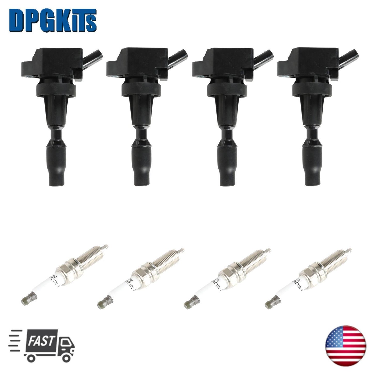 4x Ignition Coils+ 4x Iridium Spark Plugs for 17-20 for Hyundai for Elantra 1.6L UF817