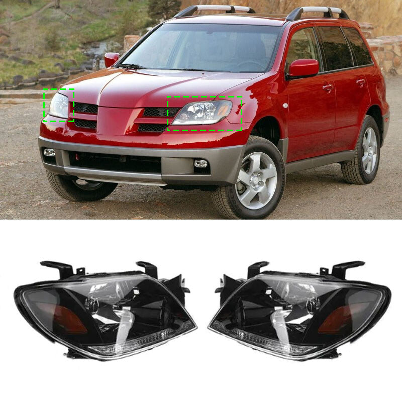 for Mitsubishi Outlander 2003 2004 2005-2006 1 Pair Front Headlight Head Lamp