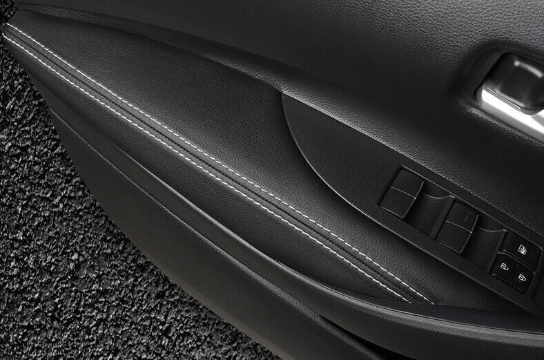 Black White for Toyota for Corolla 20-24 Cover Trim Leather Interior Door Armrest 4X