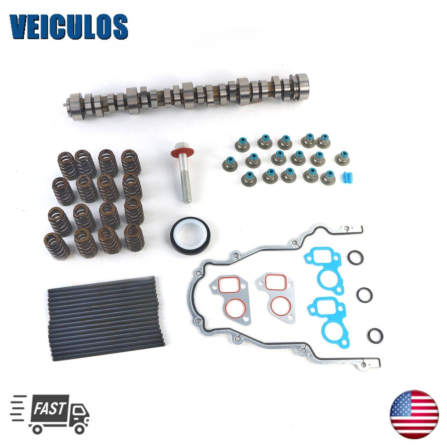 Stage 2 Camshaft + Springs Seals Gaskets for 4.8 5.3 6.0 LS LS1 LS2 LQ4 LQ9