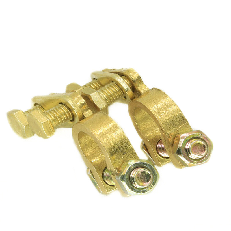 M8 Pure Brass Automotive and Marine Battery Top Post Cable Terminal Wire Clamp Isolator ¡Á 2