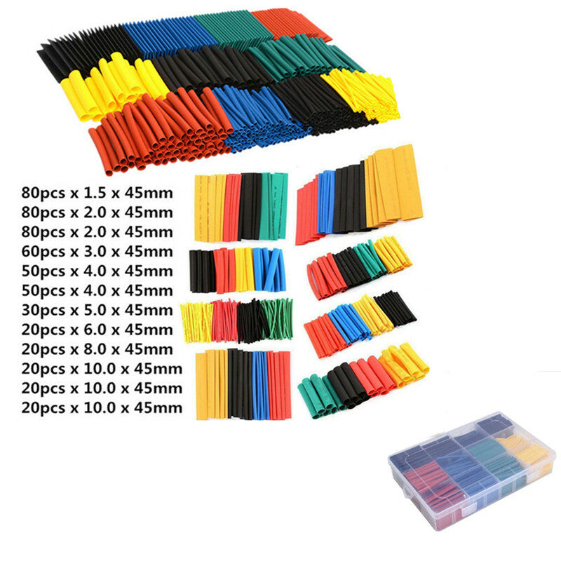 530Pcs Heat Shrink Tubing Insulation Shrinkable Tube Car Electrical Cable Hose