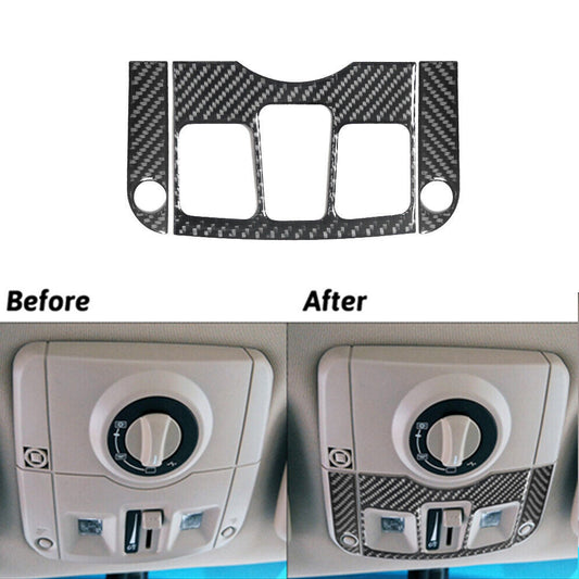 3Pcs Carbon Fiber Overhead Console Control Trim Cover for Cadillac CTS 2003-2007