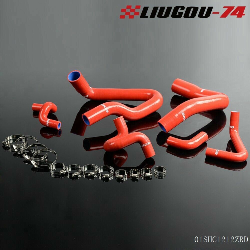 Red silicone radiator hose clamp kit for 86-93 for Ford for Mustang GT LX Cobra 5.0
