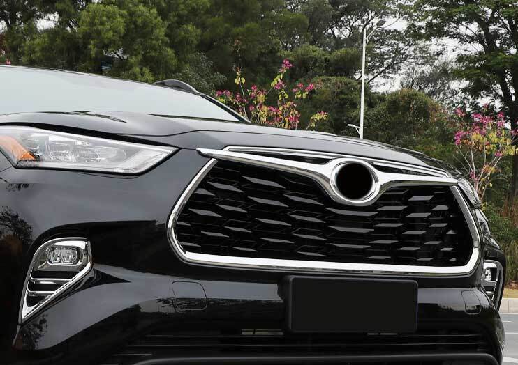 Chrome for Toyota Highlander 3pcs 2020-2022 Front Bumper Center Hood Grill Strip